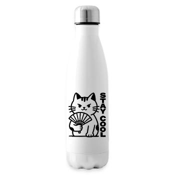Cat fan heat calm - Insulated Water Bottle - white - Right