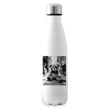 Ours en peluche avec cache-œil près de la route - Bouteille isotherme - blanc - Droite