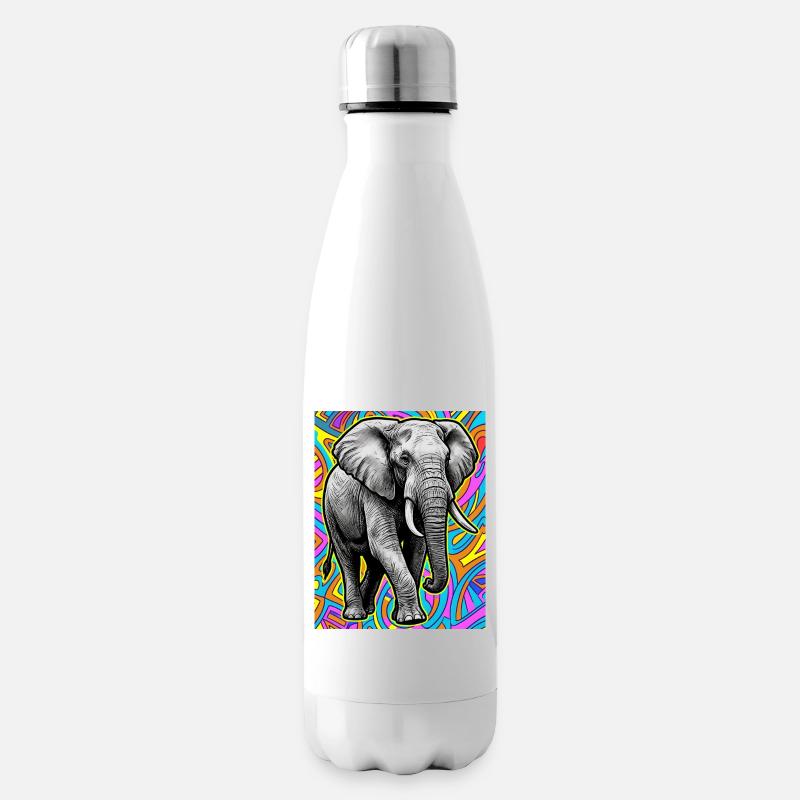 elephant - Insulated Water Bottle - white