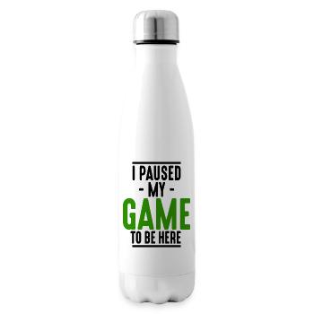 J’ai mis ma partie en pause - Bouteille isotherme - blanc - Droite