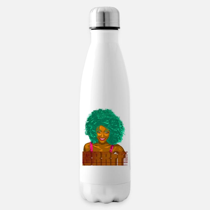 Portrait afro pop turquoise - Bouteille isotherme - blanc