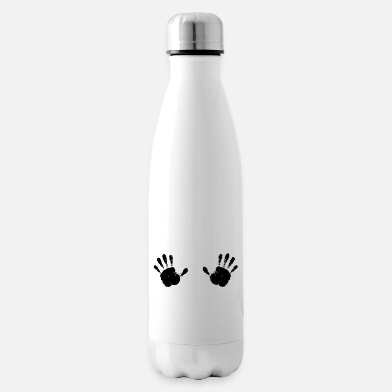 Hände Handabdrücke - Isolierflasche - Weiß