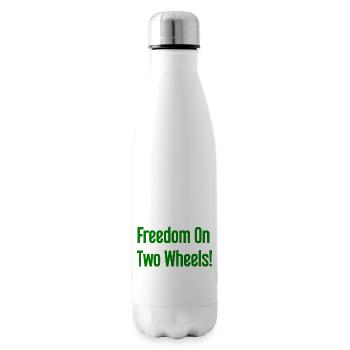 Freedom on Two Wheels - Cyclist Design - Insulated Water Bottle - white - Right