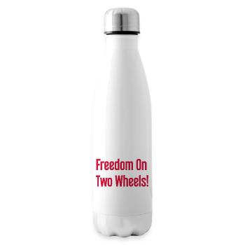 Freedom on Two Wheels - Cyclist Design - Insulated Water Bottle - white - Right