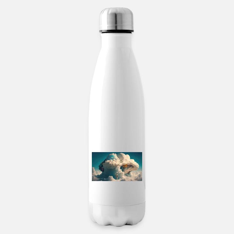 Kosmische Perspektive: Astronaut blickt auf Majestic - Isolierflasche - Weiß