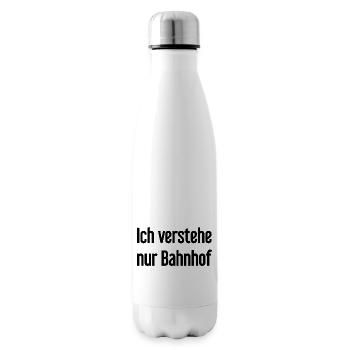 I only understand train station - Insulated Water Bottle - white - Right