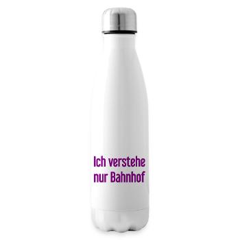 I only understand train station - Insulated Water Bottle - white - Right