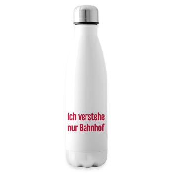 I only understand train station - Insulated Water Bottle - white - Right