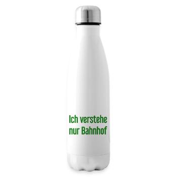 I only understand train station - Insulated Water Bottle - white - Right