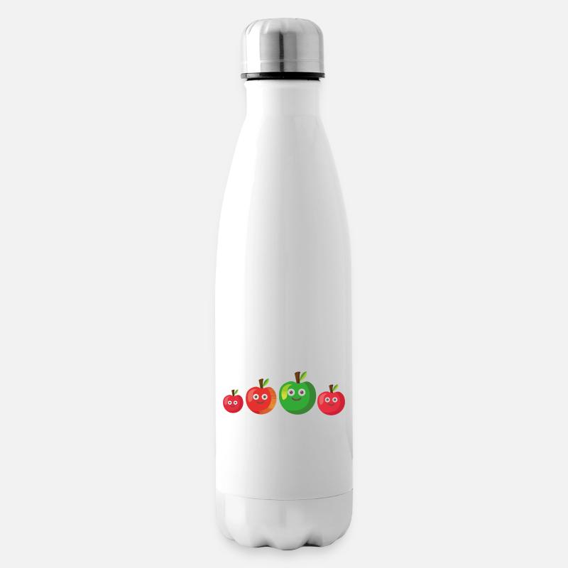 Äpfel,Apfel obst, familie, comic - Isolierflasche - Weiß