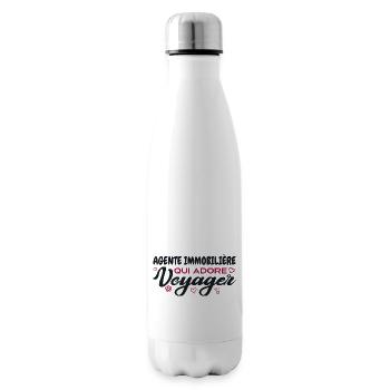Passionate globetrotting real estate agent - Insulated Water Bottle - white - Right