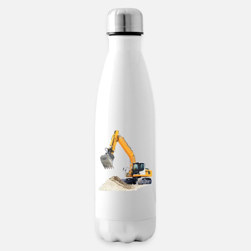 Bagger - Isolierflasche - Weiß