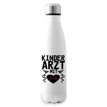 Kinderarzt mit Herz Geschenk - Isolierflasche - Weiß - Rechts