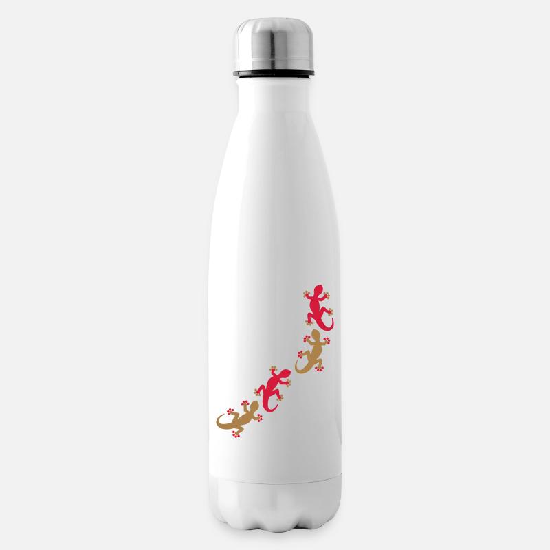 Quatre geckos 2c - Bouteille isotherme - blanc