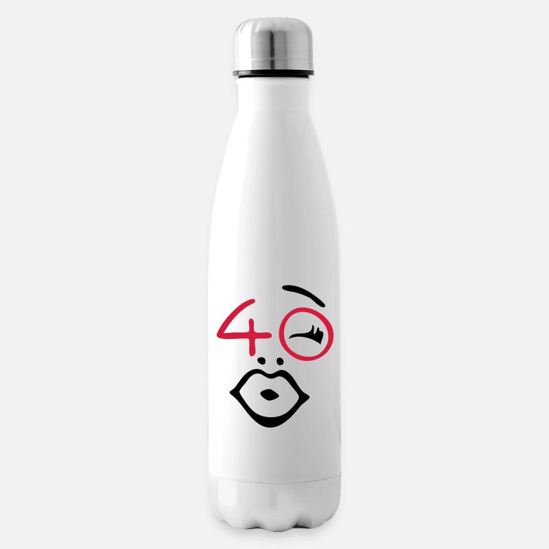 Wow, finally 40! - Insulated Water Bottle - white