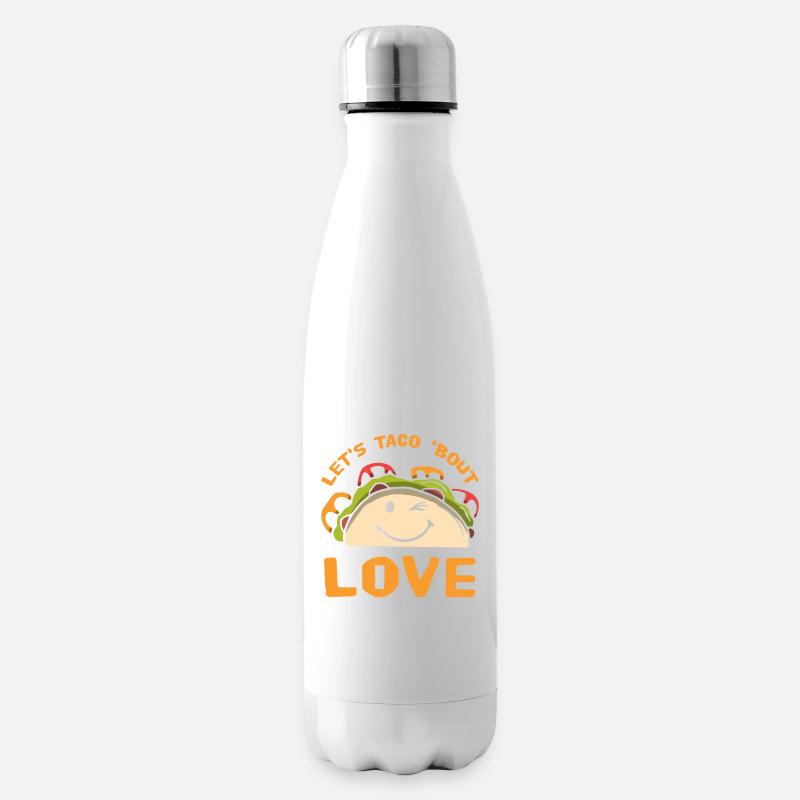 Let's Taco 'Bout Love Valentinstag Geschenk Liebe - Isolierflasche - Weiß