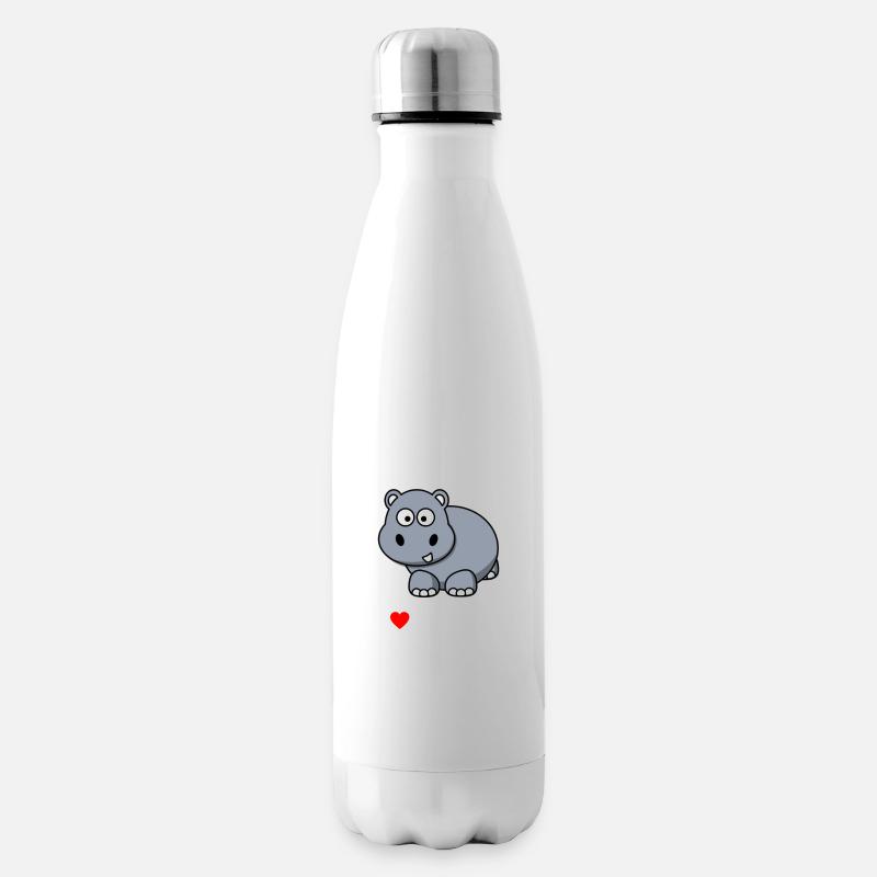 J'AIME HIPPOS # 1 - Bouteille isotherme - blanc