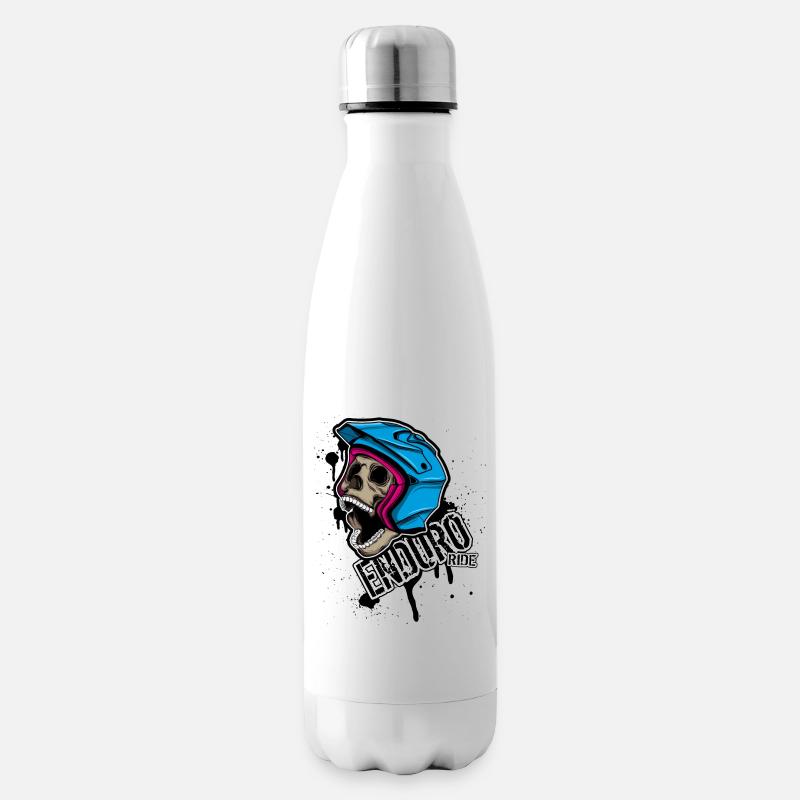 Enduro-Fahrt - Isolierflasche - Weiß