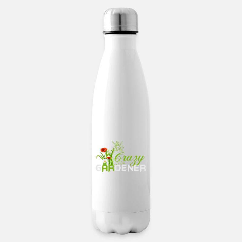 Verrückter Gärtner Gartenarbeit Geschenkidee - Isolierflasche - Weiß