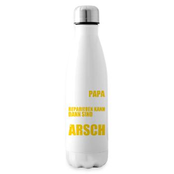 Papa reparieren am Arsch Handwerker Familie Garage - Isolierflasche - Weiß - Rechts