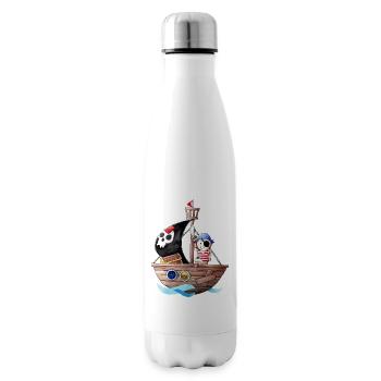 Petit pirate avec son bateau - Bouteille isotherme - blanc - Droite