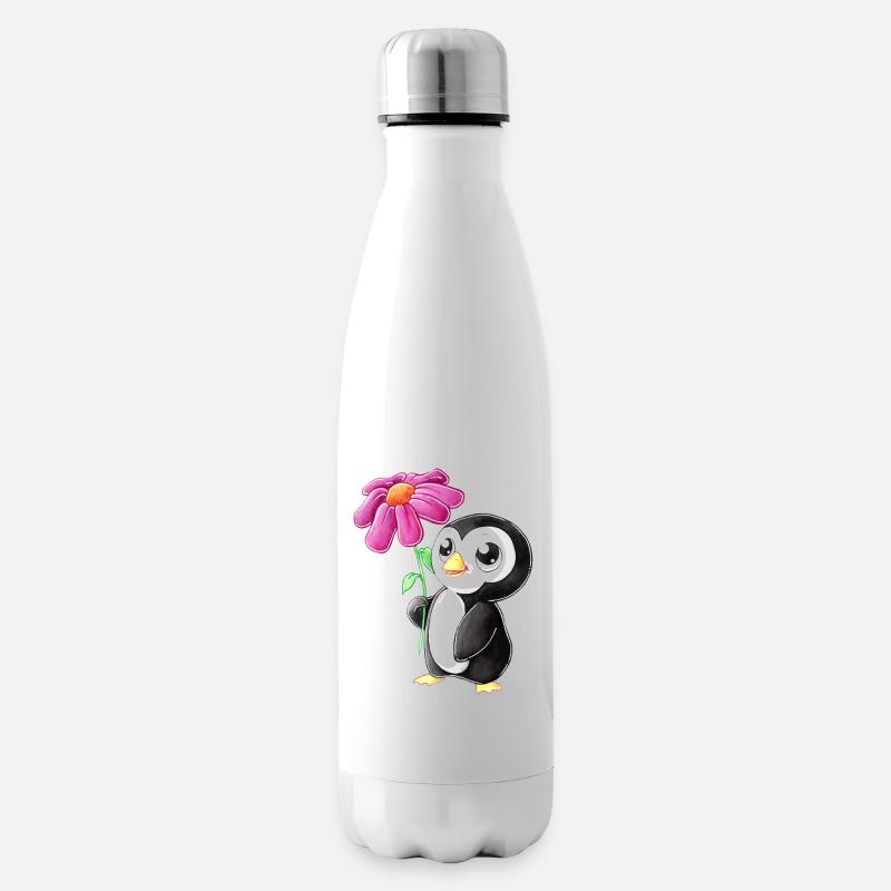 Putziger Comic Pinguin - Isolierflasche - Weiß