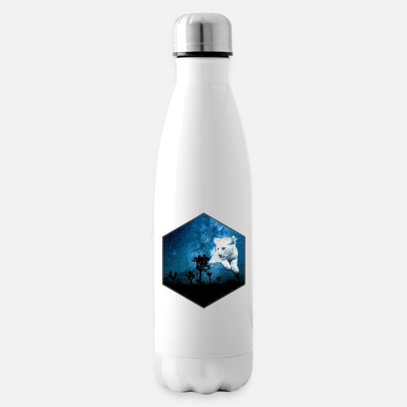 Löwenbaby - Isolierflasche - Weiß