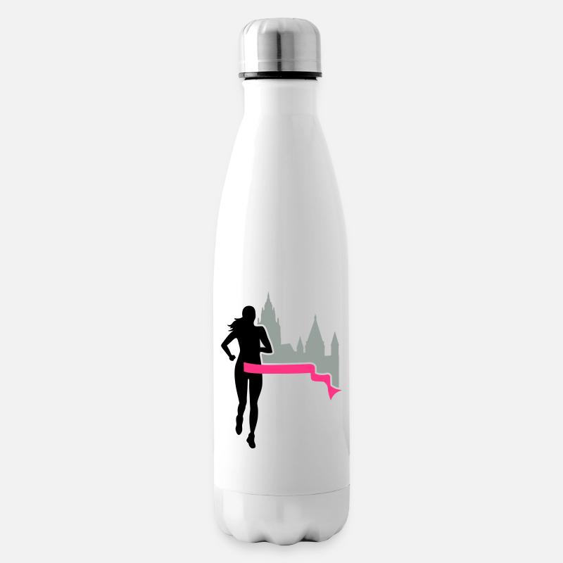 Marathon - Mainz - Läuferin - Run - Lauf - 3C - Isolierflasche - Weiß