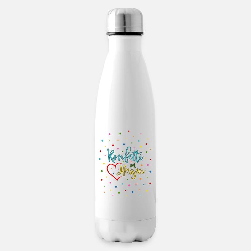 Konfetti im Herzen - Isolierflasche - Weiß