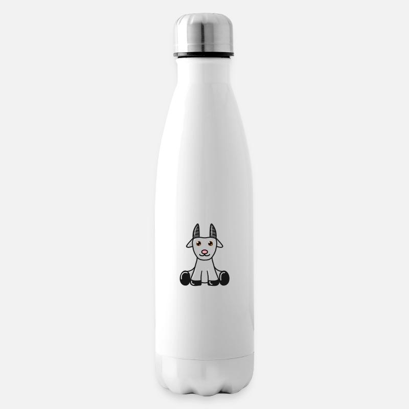 Ziege - Isolierflasche - Weiß