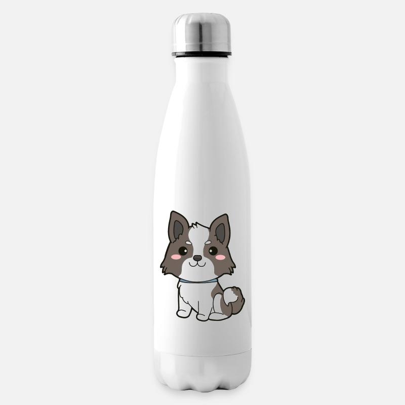 Border Collie - Bouteille isotherme - blanc