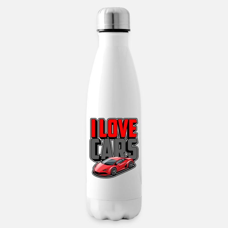 Ich liebe Autos - Isolierflasche - Weiß