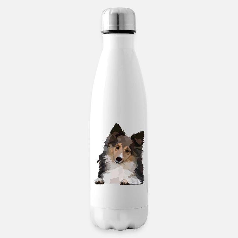 Dani, the Sheltie - Insulated Water Bottle - white