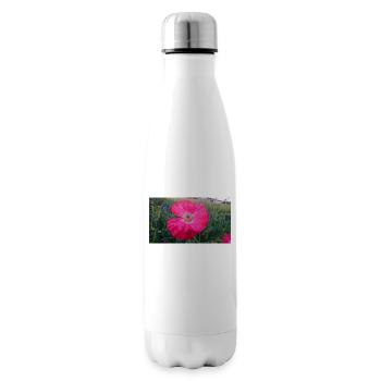 Rote Blume - Isolierflasche - Weiß - Rechts