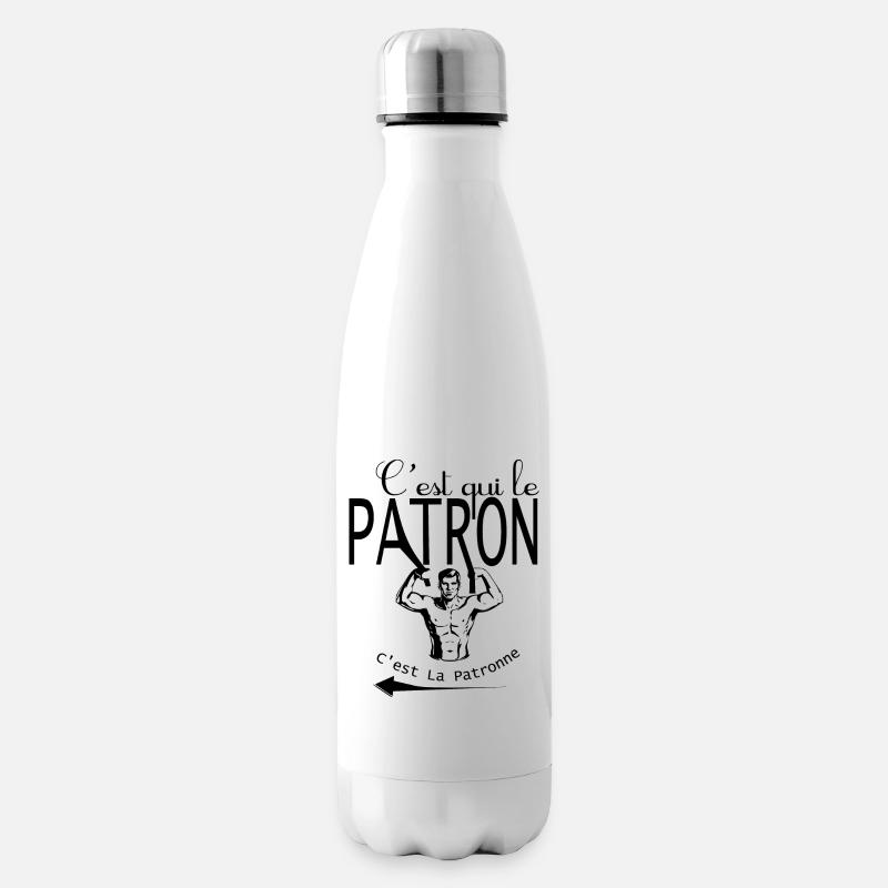 C'est qui le patron - Bouteille isotherme - blanc