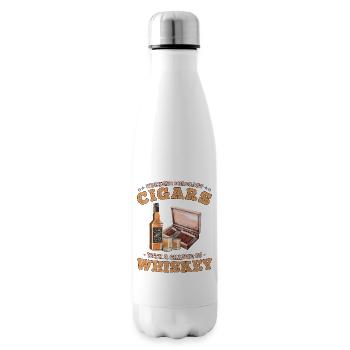 Weekend Forecast Cigars with a Chance of Whiskey - Insulated Water Bottle - white - Right