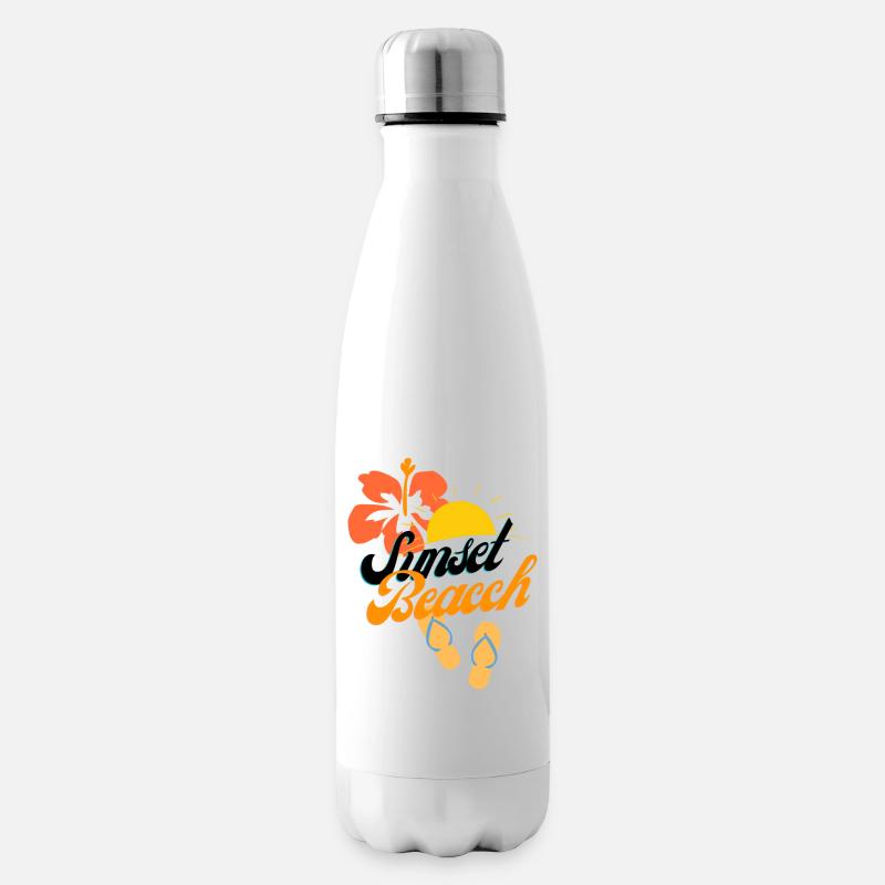 sunset beach - Bouteille isotherme - blanc