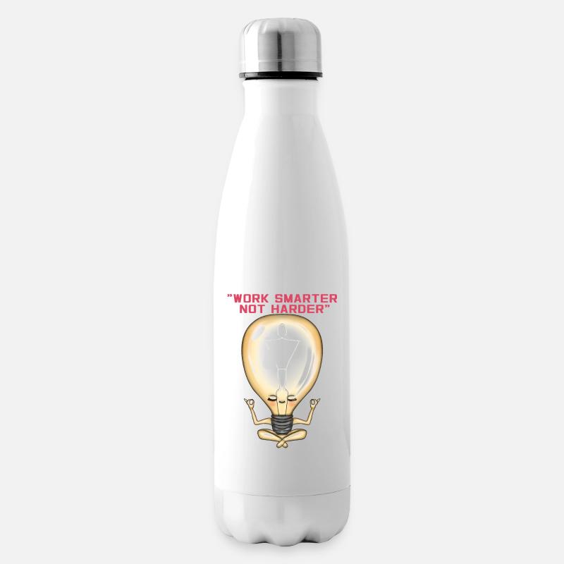 Arbeiten Sie intelligenter, nicht härter. Niedliche lustige Idee Gif - Isolierflasche - Weiß