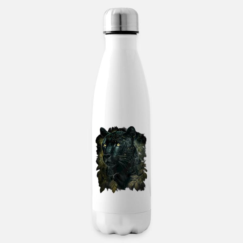 Schwarzer Panther - Isolierflasche - Weiß
