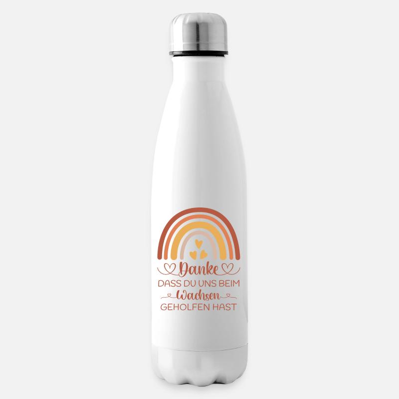 Boho Regenbogen Danke Abschied Kita Kindergarten - Isolierflasche - Weiß