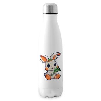 Cute white bunny with carrot - Insulated Water Bottle - white - Right