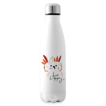 be happy - Insulated Water Bottle - white - Right