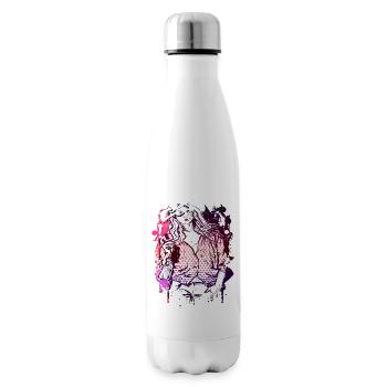 Beautiful female face paint art colorful woman - Insulated Water Bottle - white - Right