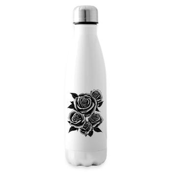 Roses Rose Bouquet Blossoms Rose Blossom Bouquet - Insulated Water Bottle - white - Right