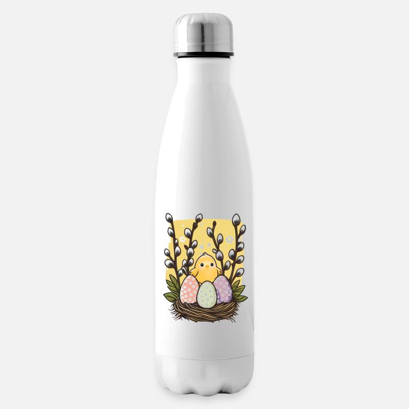Oeufs de Pâques et brindilles de saule - Bouteille isotherme - blanc