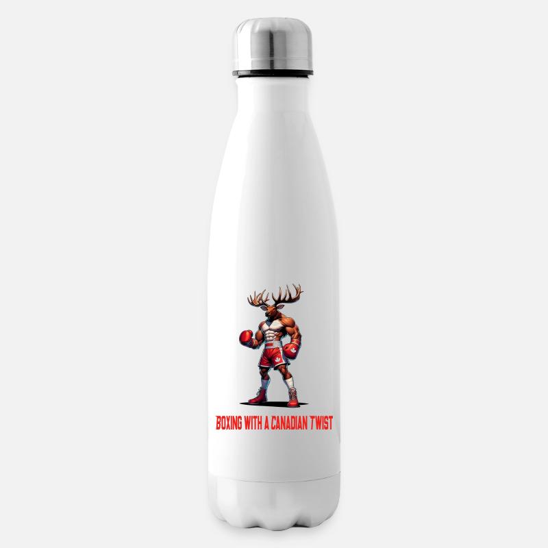 Design de boîte à wapitis du Canada - Bouteille isotherme - blanc