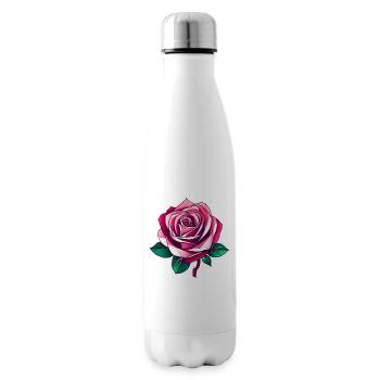 Pink Rose III - Insulated Water Bottle - white - Right