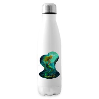 sirène sauvons les océans (nuage) - pour plongeur - Bouteille isotherme - blanc - Droite