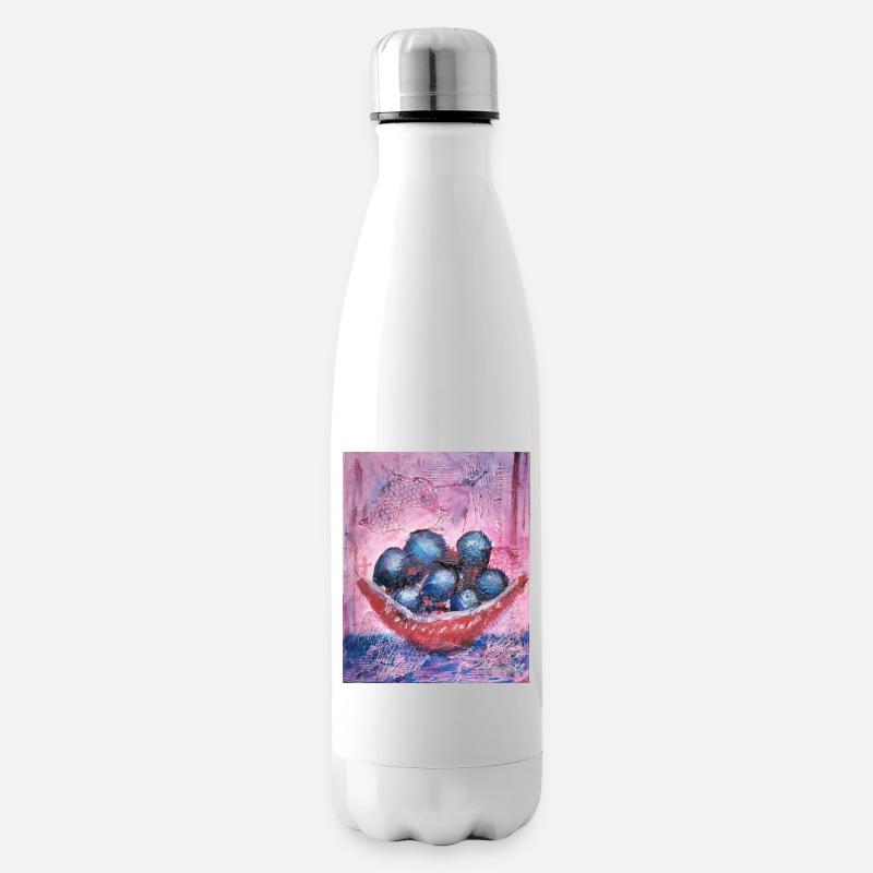 Blueberrys auf Pastellhintergrund - Isolierflasche - Weiß