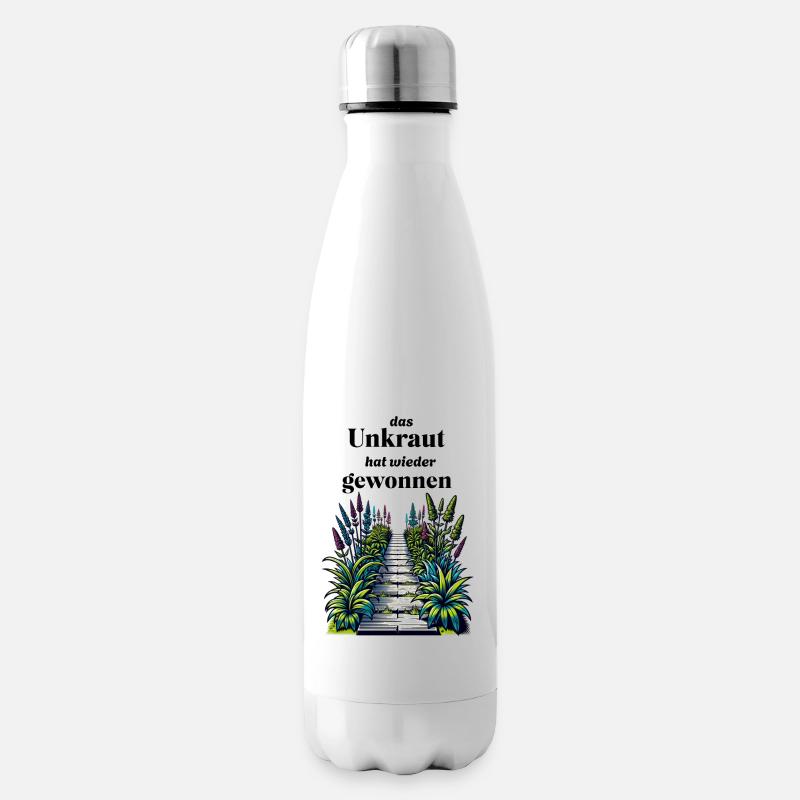 lustiger Gartenspruch - Unkraut - lachen im Garten - Isolierflasche - Weiß